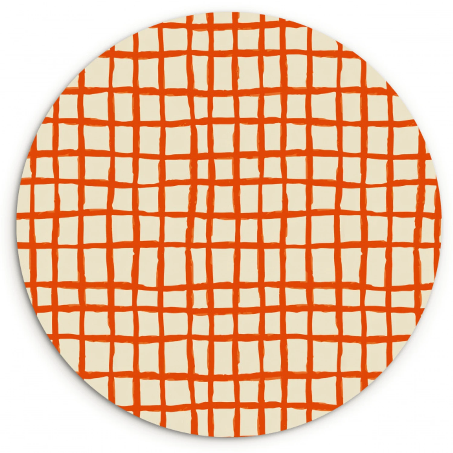 Patroon - Lijnen - Oranje Wandcirkel kunststof plaat 5mm dik klein 188 -3d