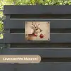 Kerst - Hert - Gewei - Kerstbal - Rendier tuinposter los doek klein -sfeer3