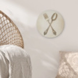 Beige - Vintage - Bestek Akoestische PET Vilt - Rond klein -sfeer4