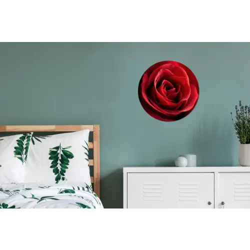 Rood - Roos - Romantisch Wandcirkel aluminium klein -slaapkamer