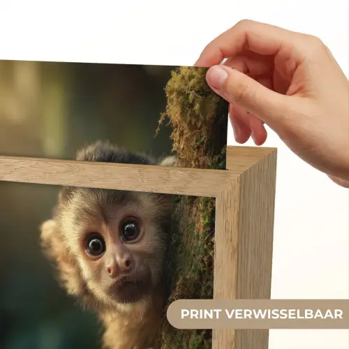 Aap - Boomstronk - Bruin Light Box met kabel (Kinderlampje) klein -USP_websiteprintNL