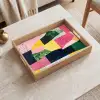 Abstract - Roze - Lappen - Vormen - Geel Dienblad Rechthoek middel -sfeer1