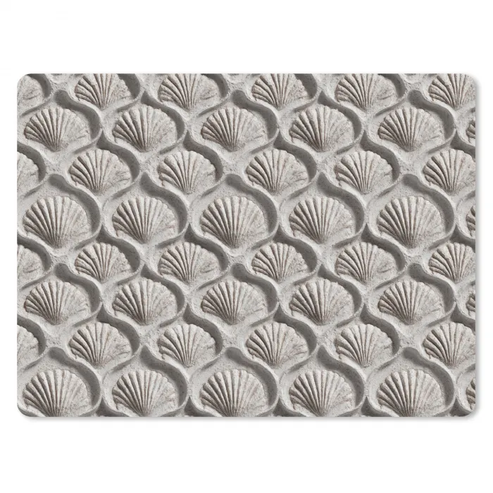 Zand - Schelpenvorm - Grijs muismat rubber klein 262 -3d