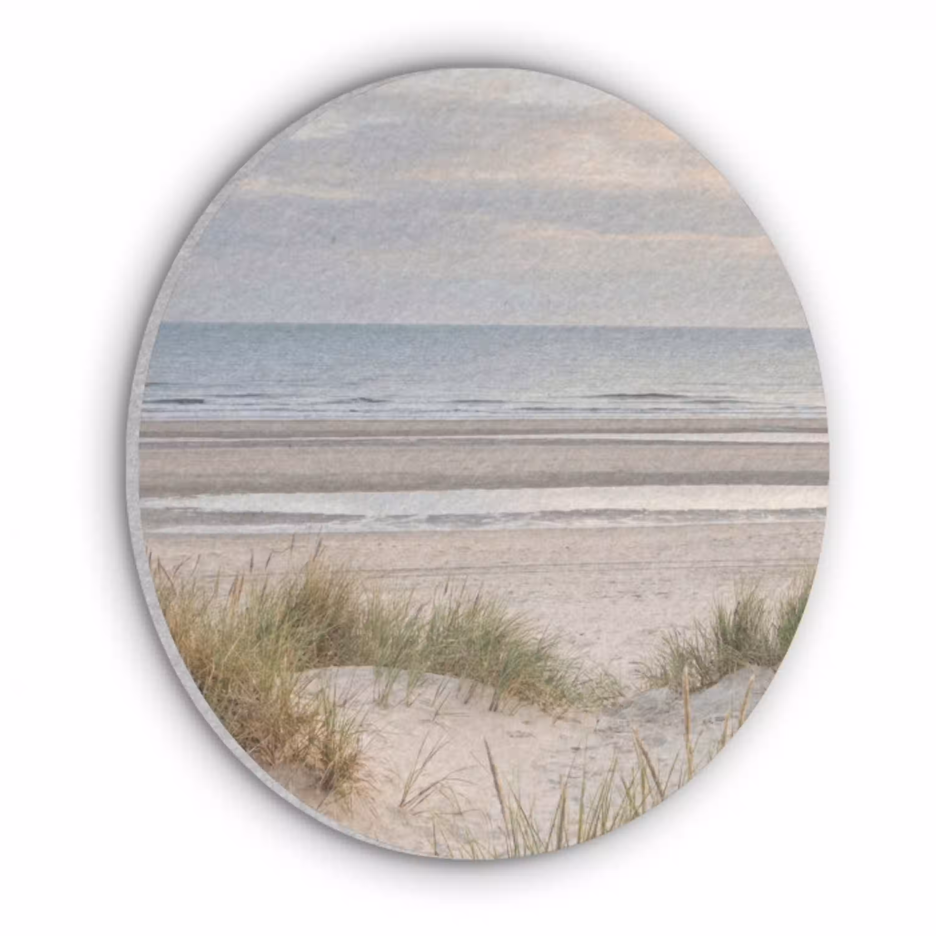 Zandstrand - Bewolkt - Duinen Akoestische PET Vilt - Rond klein -3d