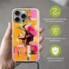 Vogel - Vrouw - Abstract - Bloem Hoesje iPhone 16 Pro Max met koord klein -sfeer2_NL