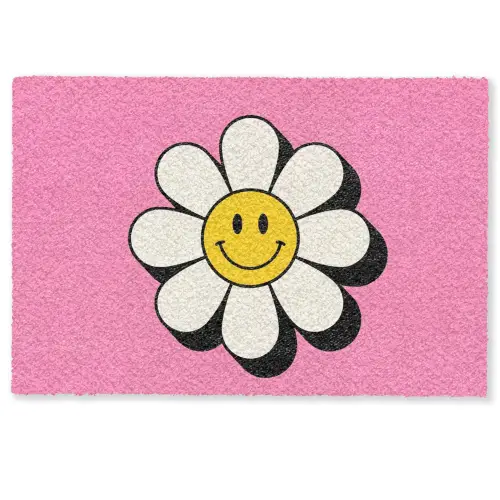Smiley - Bloem - Roze Deurmat klein -zkaufland3d