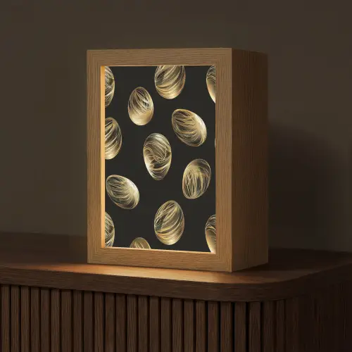 Eieren - Goud - Patroon Light Box met kabel (Tafellamp) klein -z3d_website