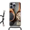 Houten - Lepels - Rijst - Zaden Hoesje iPhone 16 Pro Max met koord klein -3d