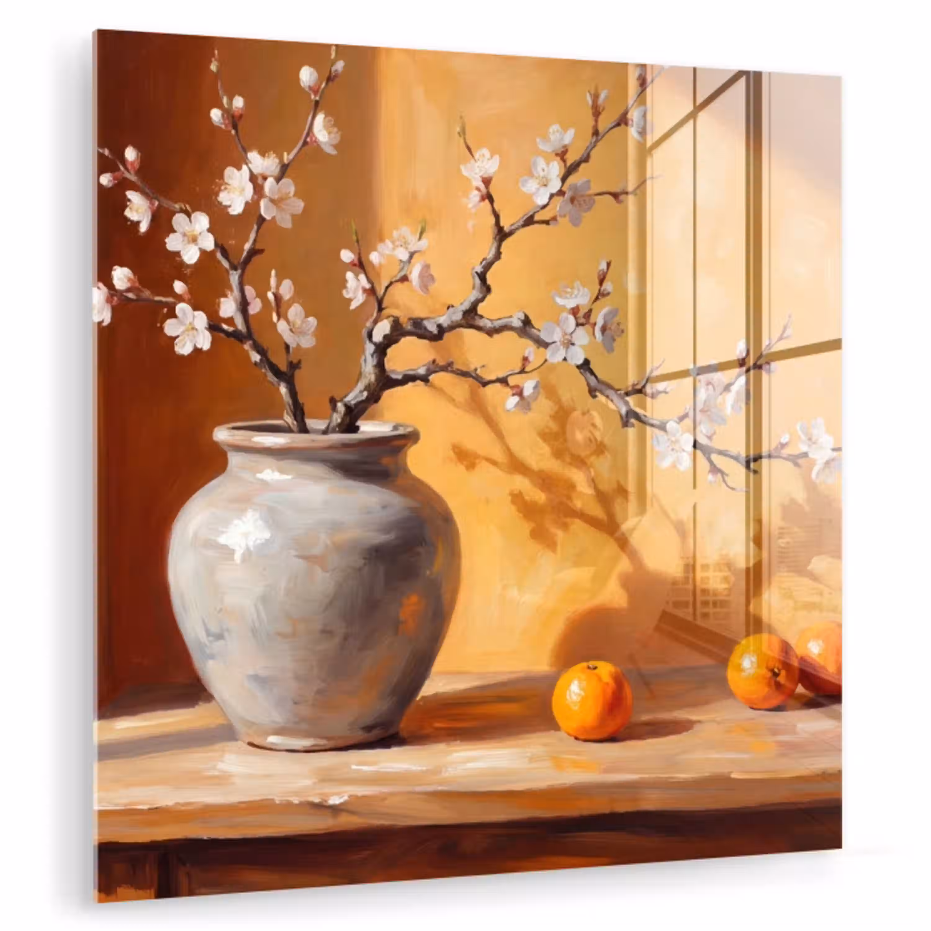 Witte bloemen - Stilleven plexiglas 5mm klein -zzzproduct_nieuw