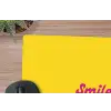 Smile - Geel - Roze muismat rubber klein -closeup