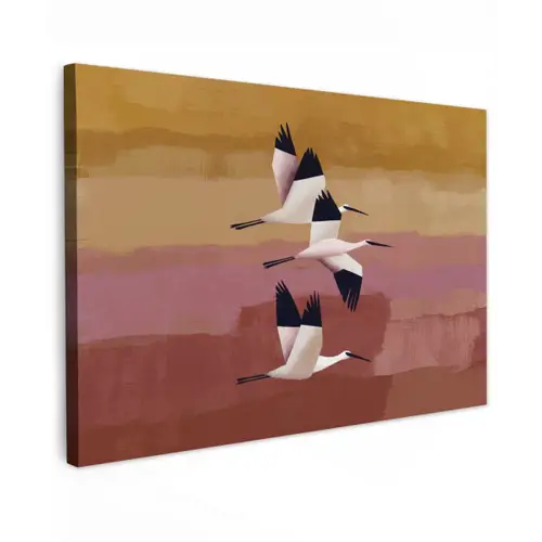 Vogels - Snavel - Abstract Tuinposter op houten frame 2 cm dik klein -3d
