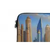 Skyline - Wolkenkrabbers - Water - Blauw laptophoes neopreen klein -detail