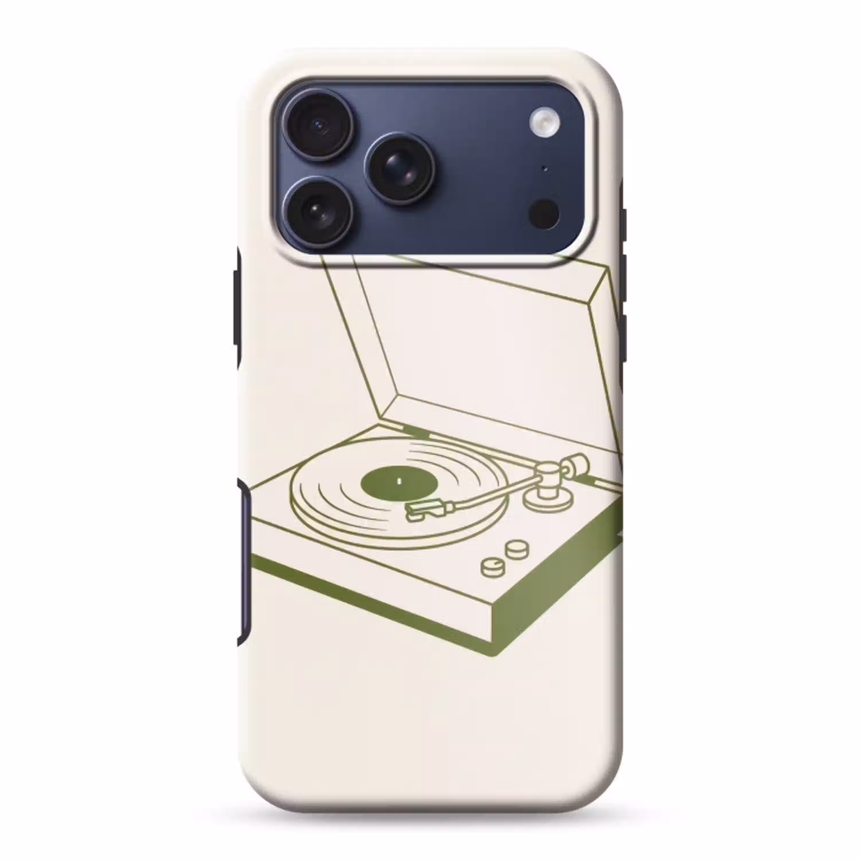 Platenspeler - Vinyl - Muziek - Minimalistisch - Groen Toughcase MagSafe Apple iPhone 17 Pro Max klein -3d