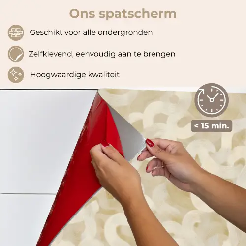 Abstract - Lijnen - Beige keuken achterwand spatscherm klein 900 -spatscherm_NL