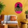 Kat - Baas - Roze - Tijgerprint Wandcirkel Ovaal Forex klein -sfeer4