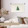 Kerstboom - Illustratie - Ster - Sneeuw Wandkleed katoen klein -sfeer1