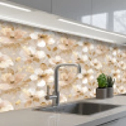 Bloemen - artistiek - Goud keuken achterwand 2 middel 871 -3d_schuin