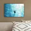 Schildpad - Zee - Blauw - Schittering canvas 2cm klein -sfeer3