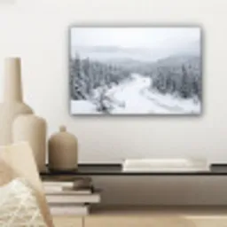 Rivier - Bevroren - Landschap - Winter canvas 2cm klein -sfeer6