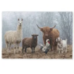 Boerderijdieren - Groep - Mist - Natuur - Rustiek Deurmat klein -zkaufland3d