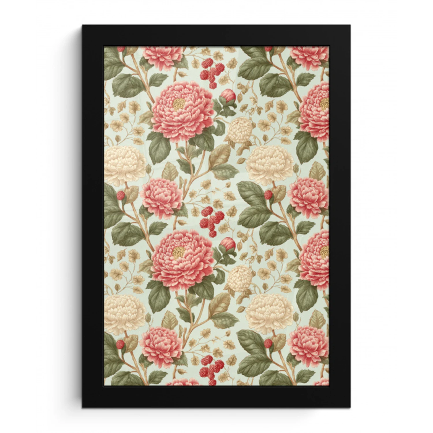 Klassiek - Botanisch - Veelkleurig fotolijst zwart zonder passe partout klein 224 -3d