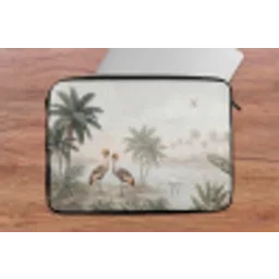 Kraanvogels - Palmbomen - Tropisch laptophoes neopreen klein -tafel
