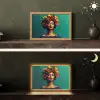 Vrouw - Hoodtooi - Tropisch - Fruit - Druiven Light Box met kabel (Tafellamp) klein -sfeer3