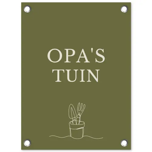 Opa's Tuin tuinposter los doek klein -3d