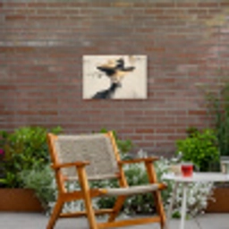 Vrouw - Hoed - Verf Tuinposter op houten frame 2 cm dik klein -sfeer3