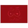 Big titties small heart - Rood - Hart poster papier klein -3d