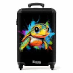 Schildpad met kleurrijke graffiti NBS - Handbagage koffer - Unisex middel -productfoto_recht