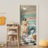 Retro - Blauw - Vrouw deurposter klein -sfeer4