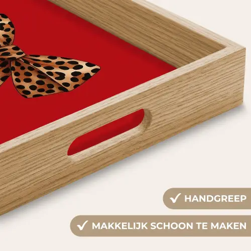 Strik - Sierlijk - Panter - Rood Dienblad Rechthoek middel -USP_HandgreepNL