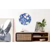 Bloemen - Delfts Blauw - Patroon - Tulp Wandcirkel aluminium klein -kantoor