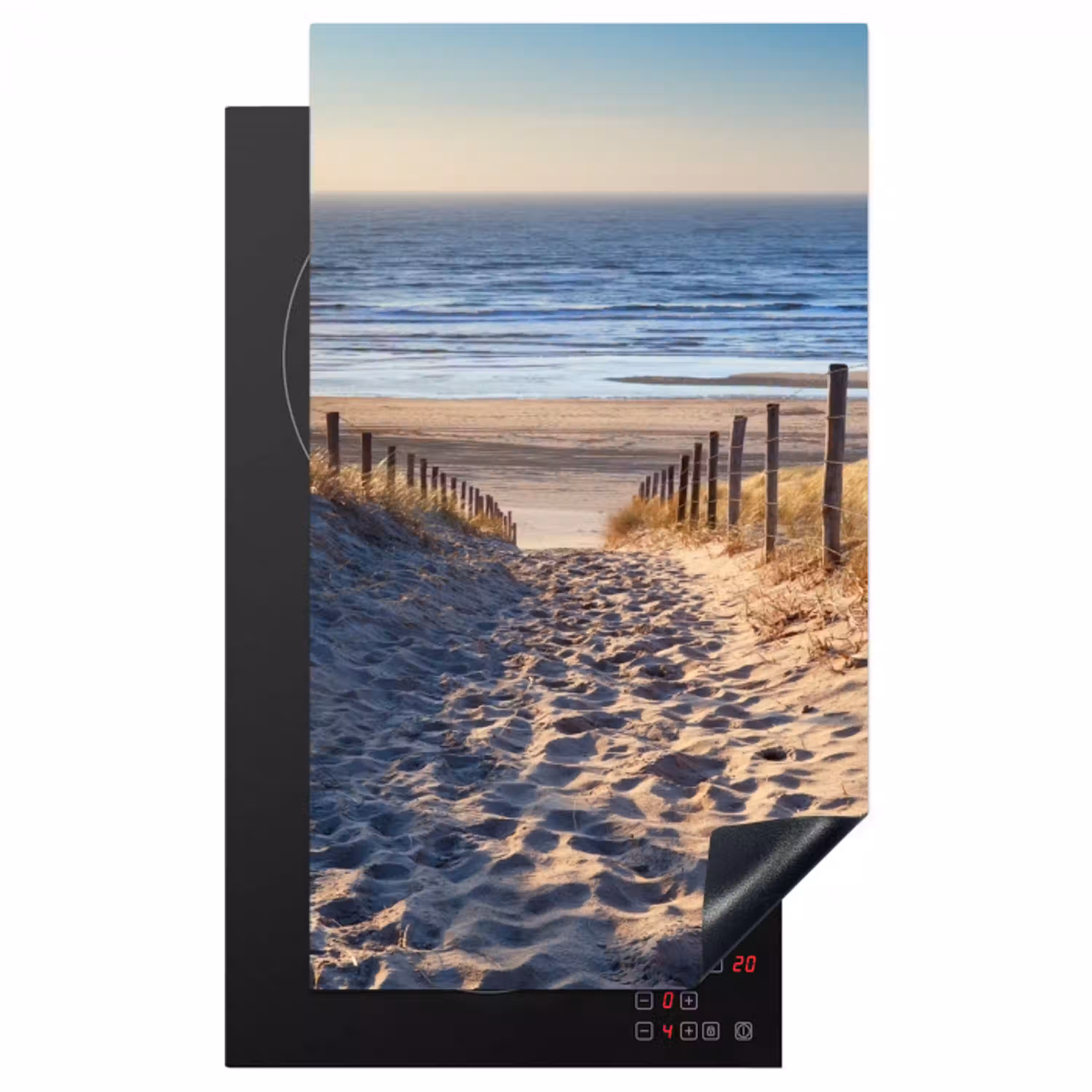 Zand - Strand - Duin - Zee - Zomer Inductie beschermer vinyl 3mm middel -3d