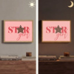 Star girl - Roze - Panter - Ster Light Box met batterij (Wandlamp) middel -sfeer3