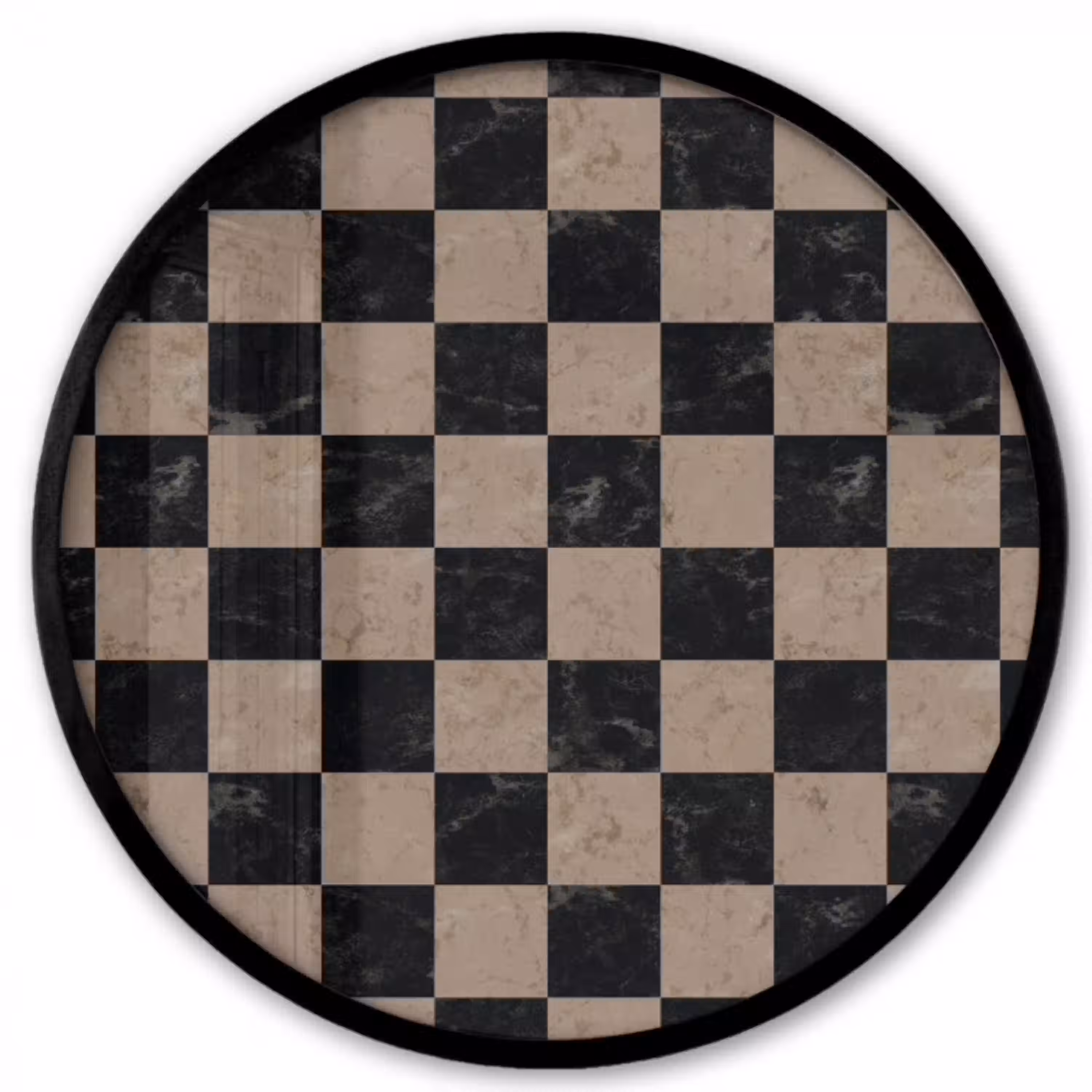 Patroon - Dambord - Marmer Fotolijst rond zonder passe partout klein 856 -3d