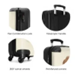 Jongen met een voetbal in bruine tinten NBS - Handbagage koffer - Volwassenen Unisex middel zzzzzzzbolletjes_ENG
