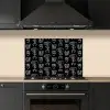 Penseel - Bogen - Lijnen - Wit keuken achterwand spatscherm klein 900 -sfeer1