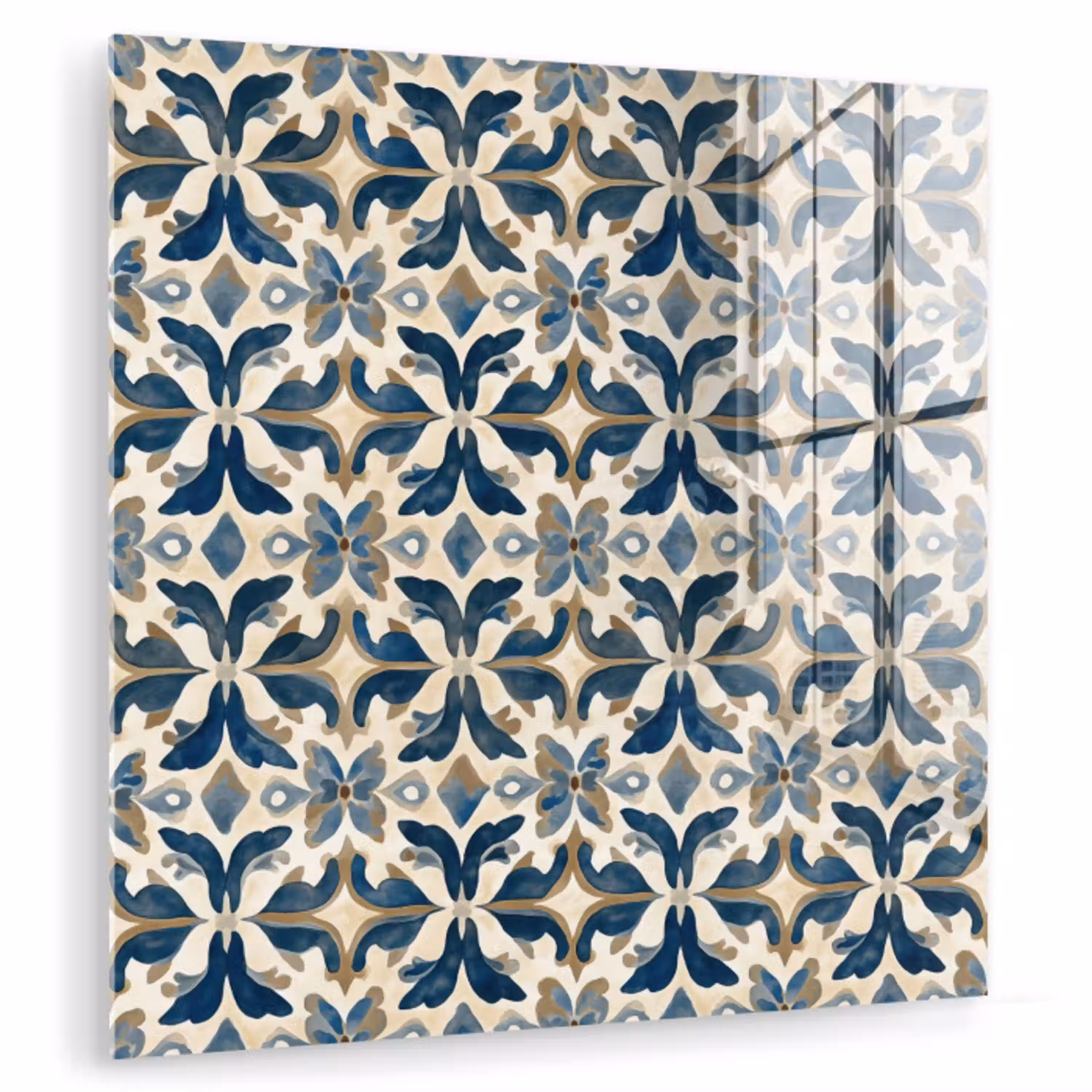 Tegel - Patroon - Blauw - Beige plexiglas 5mm klein 11 -zzzproduct_nieuw
