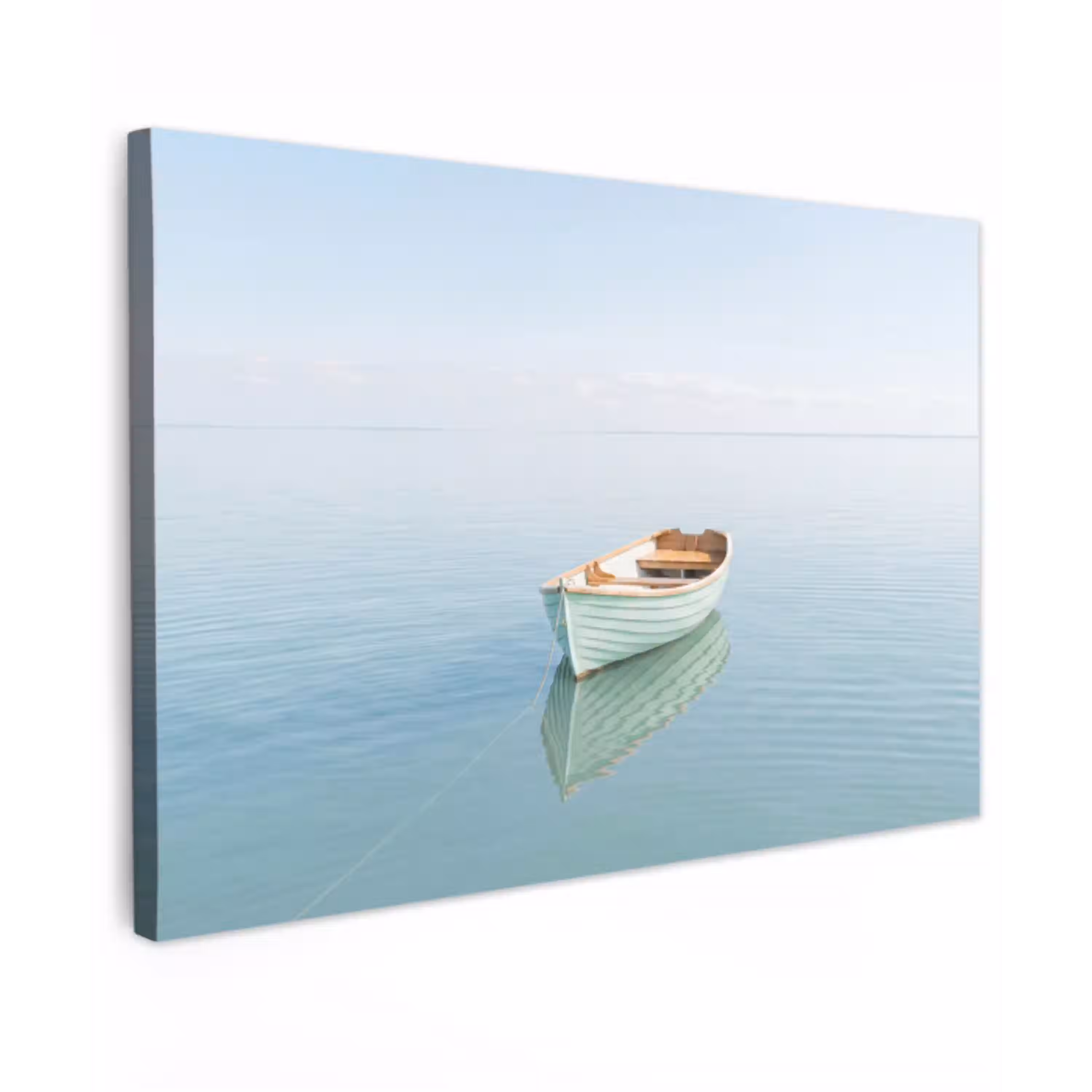 Minimalistisch - Boot - Zee Tuinposter op houten frame 2 cm dik klein -3d