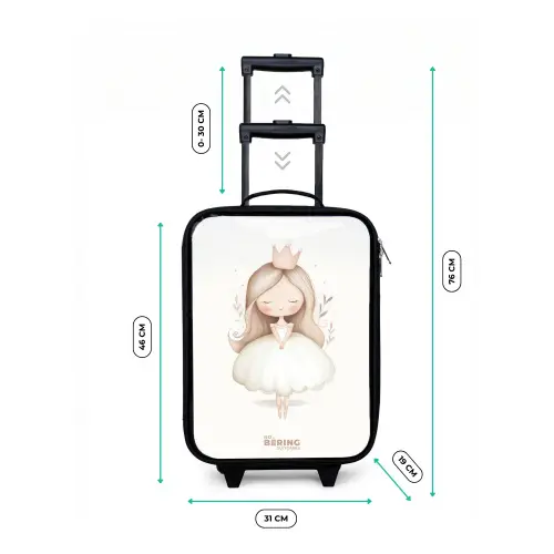 Sierlijke prinses in het wit Kinderkoffer - Zwart klein -productfoto_formaten