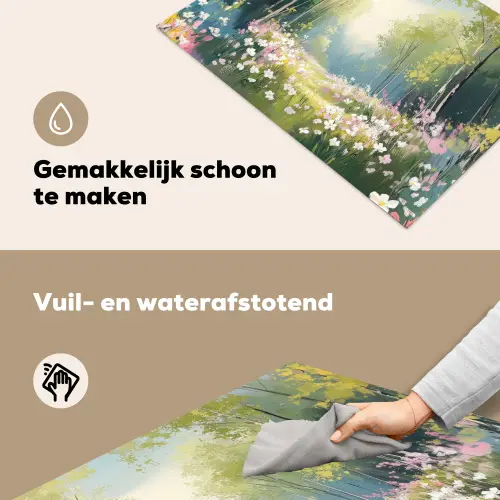Bos - Schilderstijl - Kleurrijk Inductie beschemer met haakjes klein -ky-schoon-nl