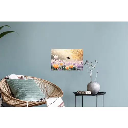 Viooltjes - bij - Zonlicht Muursticker klein -plant