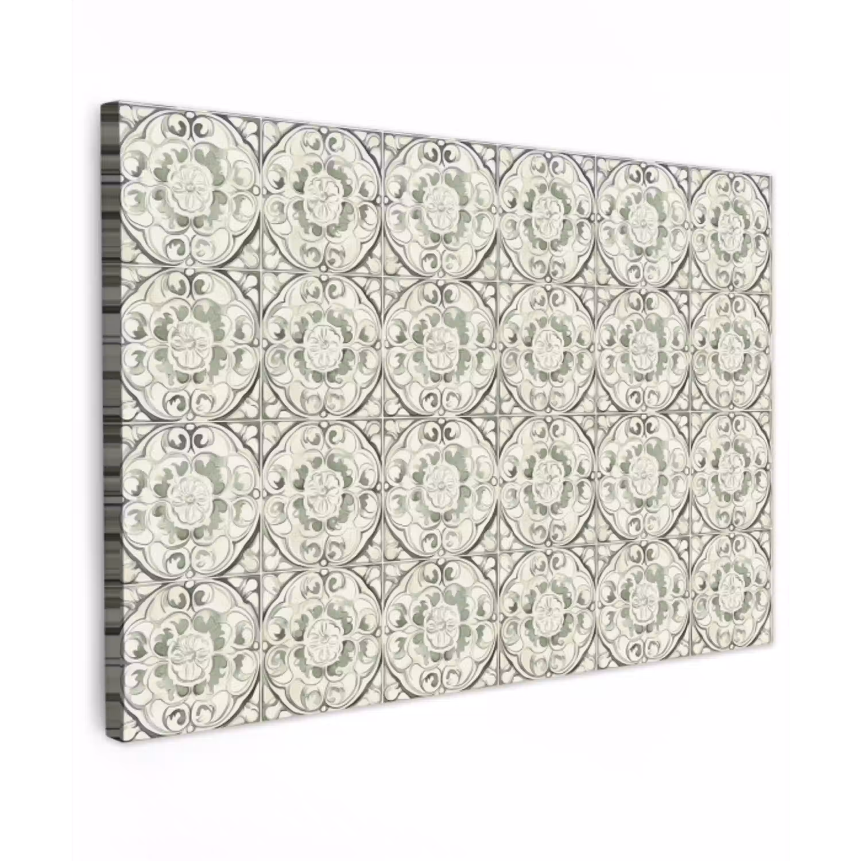 Krulornament - Tegel - Groen canvas 2cm klein 34 -z3d