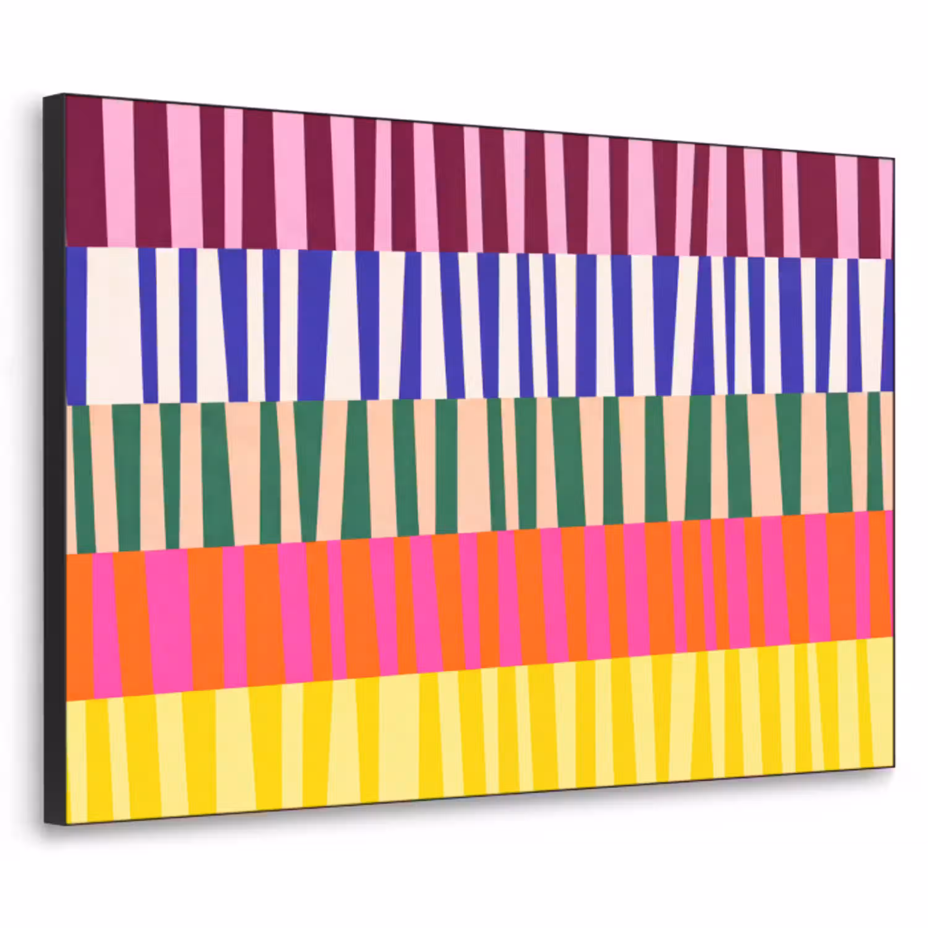 Patroon - Strepen - Abstract - Modern - Kleurrijk Textielframe zwart klein -3d