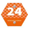 Oranje - Blokjes - Klassiek Naambord Hexagon klein -3d