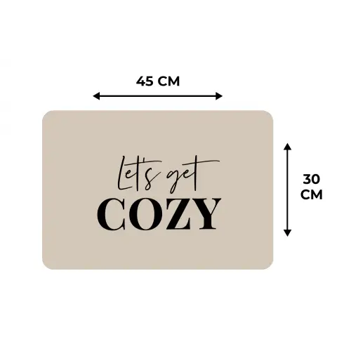 Beige - Winter - Quote - Cozy Placemat vinyl groot -specs