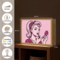 Vintage - Vrouw - Roze Light Box met batterij (Wandlamp) middel -USP_websiteoverzichtDE