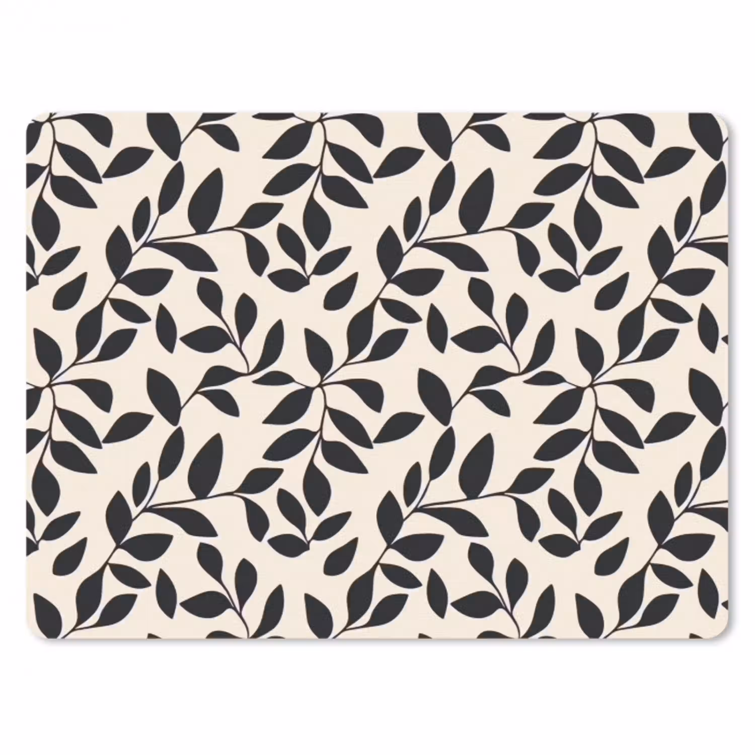 Elegant - Patroon - Zwart - Beige muismat rubber klein 262 -3d